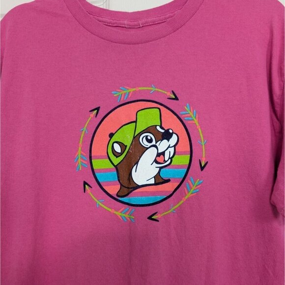 Buc-ees Graphic Tee Womens Size Medium Pink Easily Distracted By Dogs Cotton - Picture 3 of 10